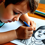 A child is frustrated with a color while drawing; a parent empathizes instead of immediately offering a solution.