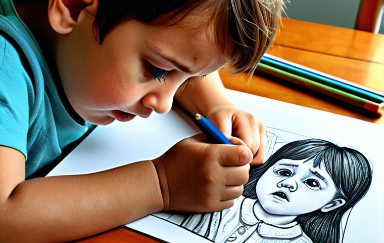 A child is frustrated with a color while drawing; a parent empathizes instead of immediately offering a solution.